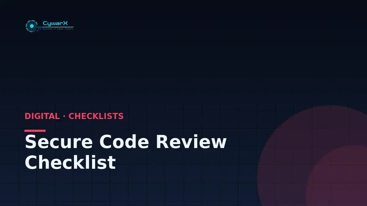 Secure Code Review Checklist