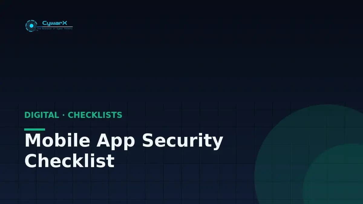 Mobile App Security Checklist